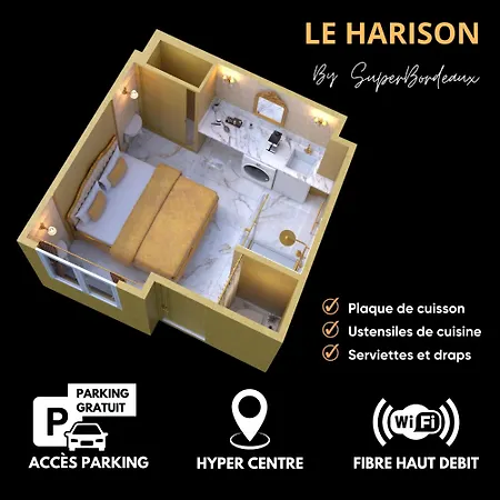 Self Checkin - Parking - Wifi Fibre - Kitchen - City Center - Le Harison By SuperBurdeos Exterior foto